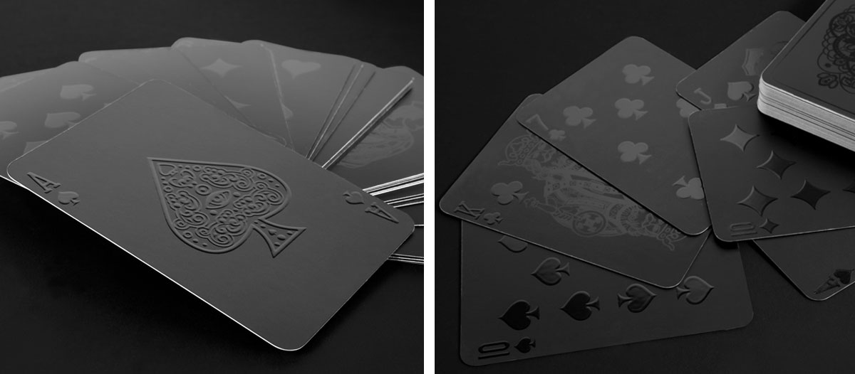 Barniz digital 2D y 3D aplicado sobre una baraja de cartas.